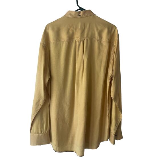 Tommy Bahama Island Crafted Vintage 90s Yellow Tencel Long Sleeve Button Up - Picture 7 of 10